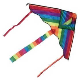 Aquilone volante in tessuto, forma aerodinamica, corda 40 m, 105x50 cm, multicolore
