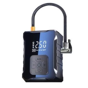 Pompa ad aria elettrica portatile SF007, batteria da 3600 mAh, display digitale LCD, ricarica USB, torcia LED per ricarica per auto, auto, bicicletta, palla