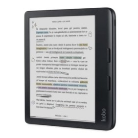 Lettore e-book Kobo Libra Color, schermo E-Ink Kaleido da 7", processore Dual-Core da 2,0 GHz, flash da 32 GB, USB tipo C, ComfortLight PRO, Wi-Fi, IPX8 Nero