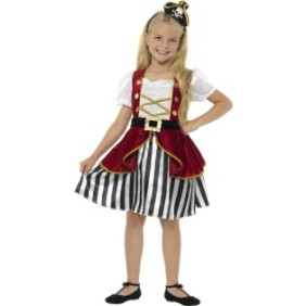 Costume da pirata deluxe per bambina 7-9 anni
