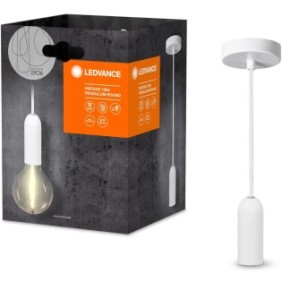 Lampada a sospensione Ledvance rotonda, E27, max. LED 15W, IP20, lunghezza cavo 1,5m, Bianco