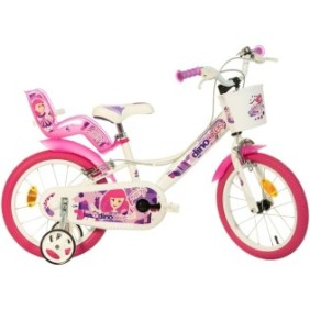 Bicicletta per bambini Dino Bikes 16" Fairy bianca con rosa