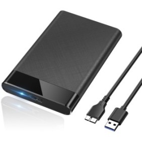 Custodia per disco rigido esterno, JENUOS®, USB 3.0, SATA/SSD, 2.5'', Nero