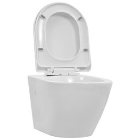 WC sospeso, Zakito Europe, chiusura silenziosa, ceramica/plastica, bianco, 36x48x41,5 cm