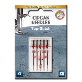 Aghi da cucito per la casa Organ Top Stitch - finezza 90, 5 pz