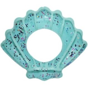 Vasca da bagno gonfiabile a forma di conchiglia, con glitter, 90 cm
