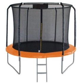 Trampolino Premium, arancione, con scaletta e rete protettiva interna, 244 cm