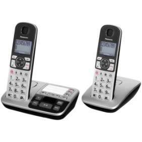 Set di telefoni cordless/supporti, Panasonic, Nero/Grigio