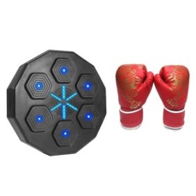 Sacco da boxe interattivo con Bluetooth, Pelle/Polipropilene, rosso, con guanti per adulto, montaggio a parete