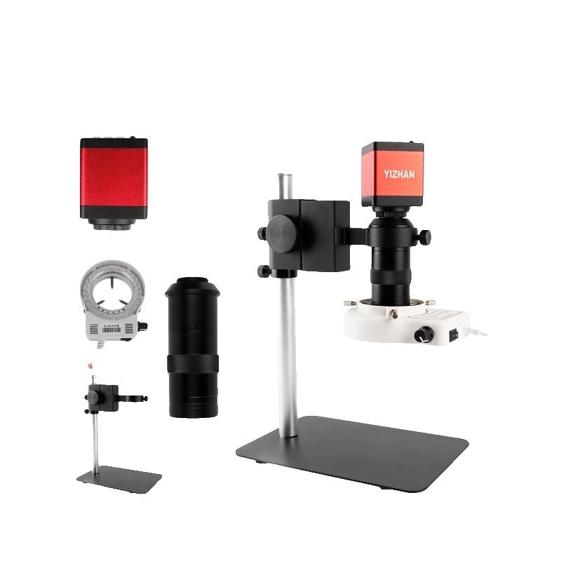 Fotocamera per microscopio digitale, 13 MP, zoom 1-130/150x, illuminazione LED, HDMI e VGA, 60 FPS, multicolore, 30 mm x 99 mm