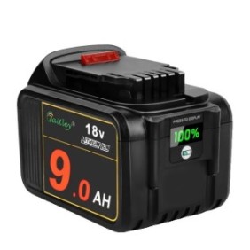 Batteria compatibile Dewalt 18V/20V, 9Ah, ioni di litio, display digitale, multicolore