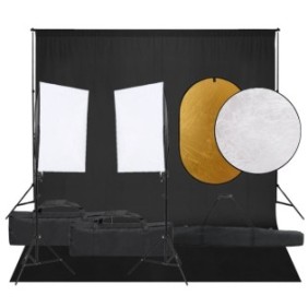 Set fotografico Zakito Europe, Softbox 40x60 cm, supporto regolabile, sfondo nero, obiettivo 5 in 1, multicolore, 300x300 cm