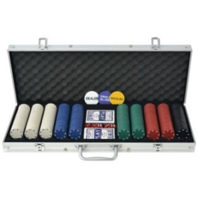 Set da poker Zakito Europe, alluminio, multicolore, 55,5x20,5x6,7 cm, 500 fiches