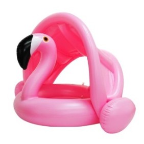 Gommone con parasole removibile e supporto per bambini, Flamingo, multicolore, Toyska®