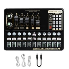 Mixer audio professionale V10XPRO, WALALLA, effetti multisuono, interfaccia audio stereo, con connettore XLR, per podcast, suono dal vivo, studio di registrazione e giochi