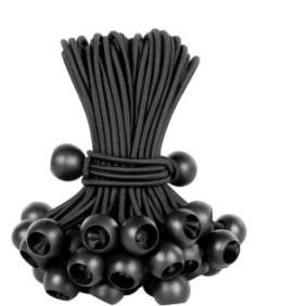 Set di 25 tenditori per tende Jormftte, elastico/nylon, nero, 20 cm estensibile a 40 cm