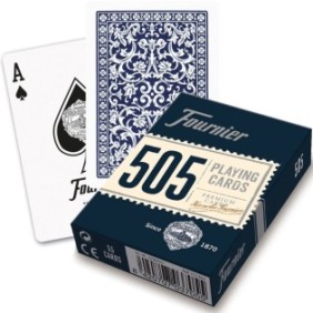Set da poker Fournier, plastica, blu, 63x88mm