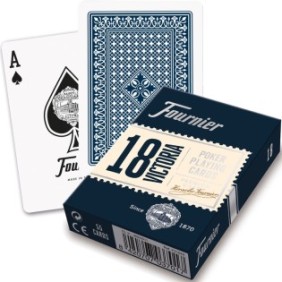 Set da poker Fournier Victoria 18, 52 carte + 2 Jolly, blu, 63x88mm