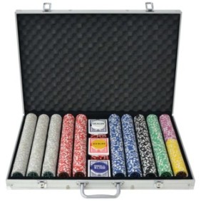 Set da poker Zakito Europe, 1000 chip laser, multicolore, custodia in alluminio, 53x37x6,7 cm