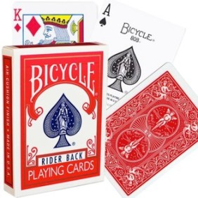 Set di carte da gioco Bicycle, rosse, 63,5x88,9 mm, finitura Air-Cushion