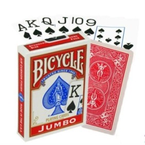 Set di carte da gioco per ciclista, Index Jumbo, rosso, 63,5x88,9 mm
