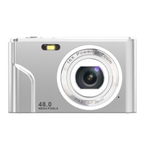 Fotocamera digitale argento + fotocamera autoscatto modello studente con scheda da 32 GB