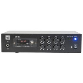 Mixer PA amplificato, 100V 120W, con USB, BLUETOOTH, SD e FM