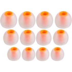 Set di 6 paia di connettori per cuffie, Xcessor, S/M/L, colore Bianco/Arancio