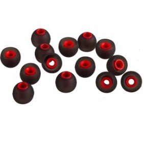 Set di 7 paia di connettori per cuffie, Xcessor, S, colore Nero/Rosso