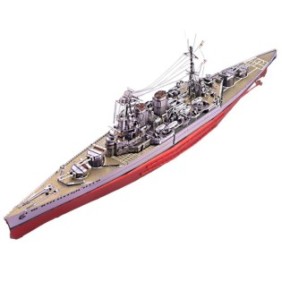 Puzzle 3D, Nave HMS Hood, Piececool, Metallo, 270 pezzi