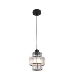 Lampadario a sospensione in cristallo, design nordico, illuminazione a LED, nero, 5-15 m²