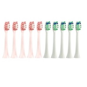 Set di 10 testine per spazzolino elettrico, Plastica, Multicolor