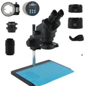 Microscopio con videocamera, risoluzione 1080P, 48MP, connettività HDMI e USB, nero, 45,5x42x42mm