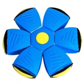 Giocattolo 2 in 1, palla e disco, trasformabile, 2 modalità di gioco, misura 23 cm, blu