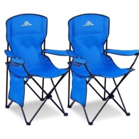 Set di due sedie da campeggio/pesca, pieghevoli, blu, 96 x 54 x 86 cm, Vivo AC03