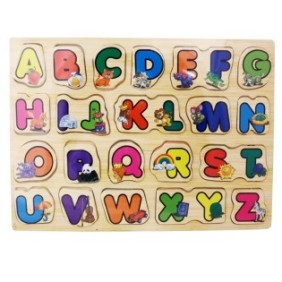 Puzzle alfabeto in legno, 21 pezzi