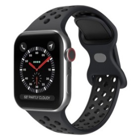 Cinturino per smartwatch, TechArmor, per Apple Watch serie SE/ SE 2, 44 mm, nero