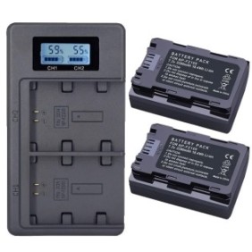Set di 2 batterie e doppio caricatore USB per Sony Alpha A7 III/A7R III/A9/A6600, grande capacità, portatile