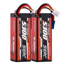 Set di 2 batterie Lipo Sunpadow, 5300mAh, 100C, 14,8V, connettore EC5, multicolore