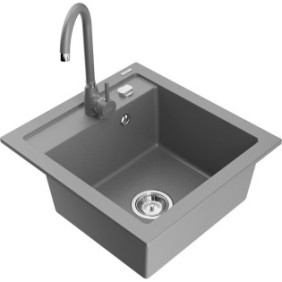 Lavello in granito con rubinetto, Mexen, 6167, Granito, 520 mm x 200 mm
