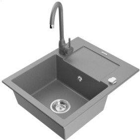 Lavello in granito con rubinetto, Mexen, 6212, Granito, 576 mm x 164 mm