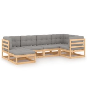 Set divani da giardino Zakito Europe, legno di pino, marrone/grigio, 70x70x67 cm