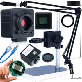 Set microscopio digitale Rosfix, braccio regolabile ODM-180X, piattaforma ODM-100X, fotocamera Crux PRO KMCP-HDMI-USB 5MP