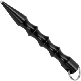 Accessorio protettivo, Kubotan BlackField, metallo leggero, nero, 14 cm