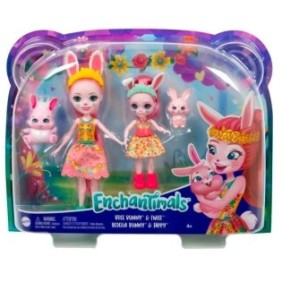 Set di bambole Enchantimals, Mattel, Bree e Bedelia, con figurine di coniglietti, multicolori
