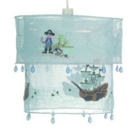 Paralume Sass & Belle, collezione Piracka Przygoda, manico pirata, grigio-blu, 28x30cm