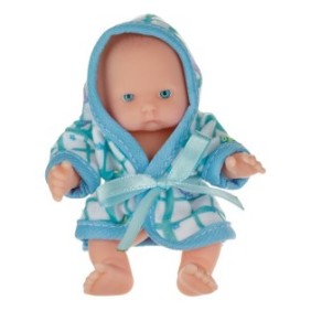 Baby Doll con Accappatoio Blu 12cm