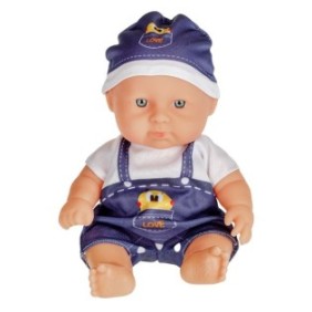 Baby Doll con tuta blu 22 cm
