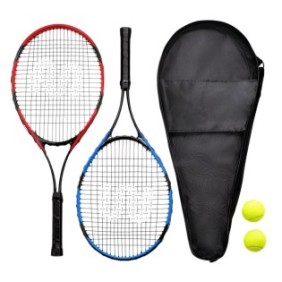 Set da tennis Sofia CONCEPT®, 2 racchette, 2 palline, alluminio, custodia da trasporto, rosso/blu