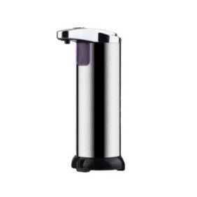 Dispenser automatico in acciaio inox con sensore di movimento a infrarossi per sapone liquido, 19 cm x 11 cm x 7,5 cm Grigio Argentato